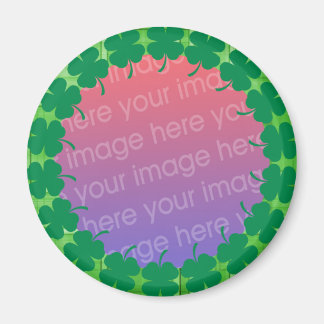 kariertes 4-Blatt-Kleeblatt Foto Magnet