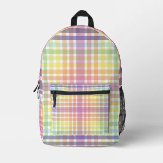 Kariertes Abstraktes Muster Bedruckter Rucksack