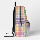 Kariertes Abstraktes Muster Bedruckter Rucksack (Links)