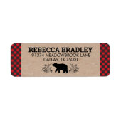 Kariertes Adressetikett für Lumberjack Bär Kraft (Vorne)