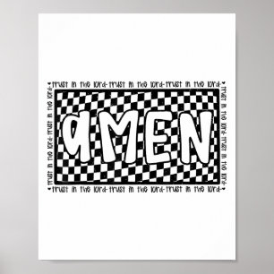 Kariertes Amen Vintage Jesus Bibelvers Christlich Poster