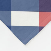 Kariertes Amerika - Rot, Weiß und Blau Gingham Fleecedecke (Ecke)