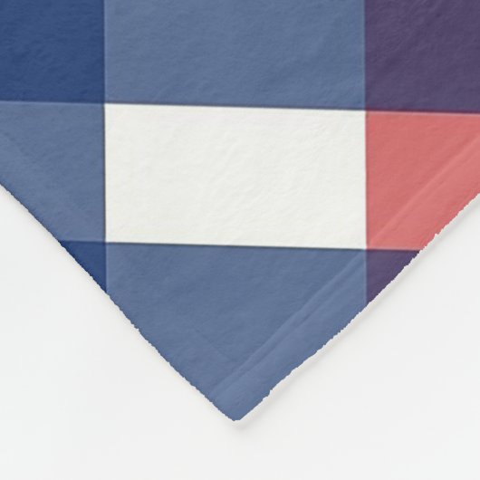 Kariertes Amerika - Rot, Weiß und Blau Gingham Fleecedecke (Ecke)