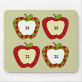 Kariertes Apple-Quartett Mousepad (Vorne)