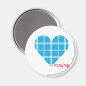 Kariertes Aqua 2 Magnet (Vorderseite/Rückseite)