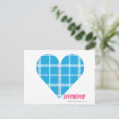 Kariertes Aqua 2 Postkarte (Stehend Vorderseite)