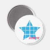 Kariertes Aqua 3 Magnet (Vorderseite/Rückseite)