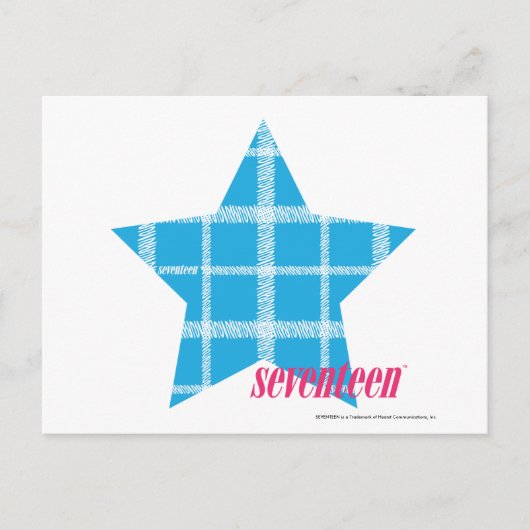 Kariertes Aqua 3 Postkarte (Vorderseite)