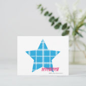Kariertes Aqua 3 Postkarte (Stehend Vorderseite)
