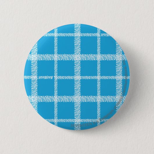 Kariertes Aqua Button (Vorderseite)
