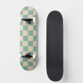 Kariertes Aqua Retro Skateboard (Vorderseite)