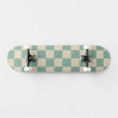 Kariertes Aqua Retro Skateboard (Horizontal)