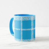 Kariertes Aqua Tasse (Vorderseite Links)