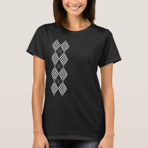 Kariertes Argyle Vertikal Cool Surf und Skateboard T-Shirt