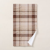 Kariertes Badehandtuch-Set aus Brauntone Badhandtuch Set (Handtuch)