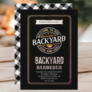 Kariertes Barbecue GRILLEN Party Einladung