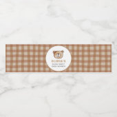 Kariertes Bear Baby Dusche Wasser Flasche Etikett (Einzelnes Label)
