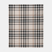 Kariertes Beige Fleecedecke (Vorderseite)