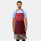 kariertes Bestes Koch- und Oma-Foto-Collage-Raster Schürze (Getragen)