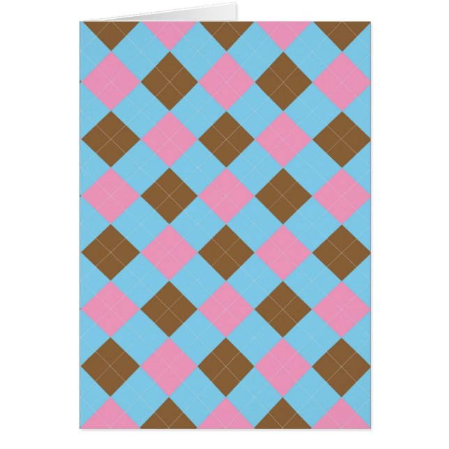 Kariertes Blau, Braun und Rosa Muster (Vorne)