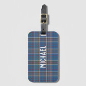 Kariertes Blau-Grau-Schottenmuster Custom Thompson Gepäckanhänger (Vorderseite Vertikal)