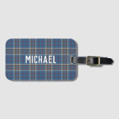 Kariertes Blau-Grau-Schottenmuster Custom Thompson Gepäckanhänger (Vorderseite (Horizontal))