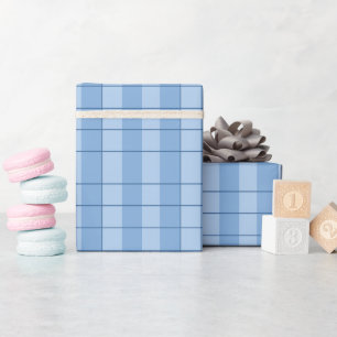 Kariertes Blau Karo  Geschenkpapier