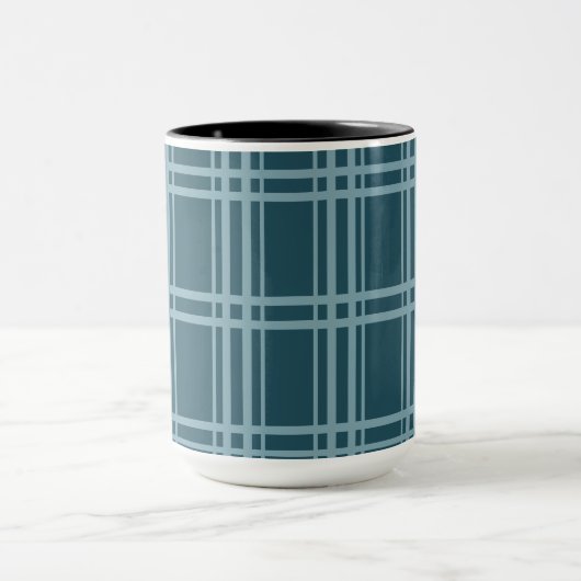 Kariertes Blau Tasse (Zentrum)
