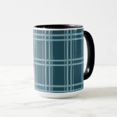Kariertes Blau Tasse (VorderseiteRechts)