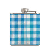 Kariertes Blau und Weiß vom Buffalo Flachmann (Rückseite)