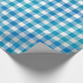 Kariertes Blau und Weiß vom Buffalo Geschenkpapier (Ecke)