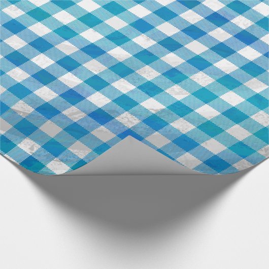 Kariertes Blau und Weiß vom Buffalo Geschenkpapier (Ecke)