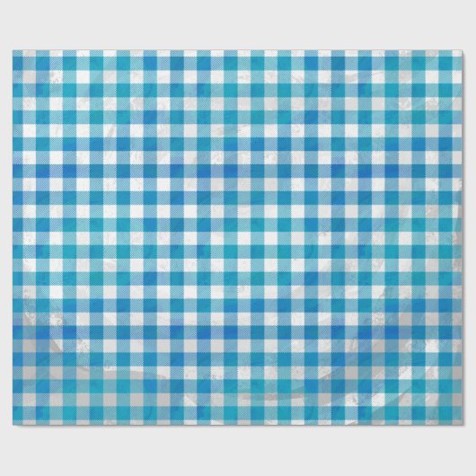 Kariertes Blau und Weiß vom Buffalo Geschenkpapier (Flach)