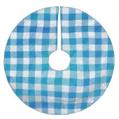 Kariertes Blau und Weiß vom Buffalo Polyester Weihnachtsbaumdecke (Vorderseite)
