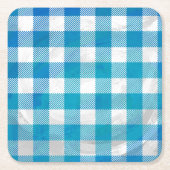Kariertes Blau und Weiß vom Buffalo Rechteckiger Pappuntersetzer (Vorderseite)