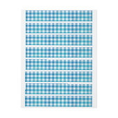 Kariertes Blau und Weiß vom Buffalo Rundum-Adressaufkleber (Bogen)