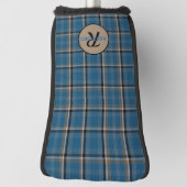 Kariertes blaues Beige-Monogramm-Geschenk für Männ Golf Headcover (Rotieren 90)