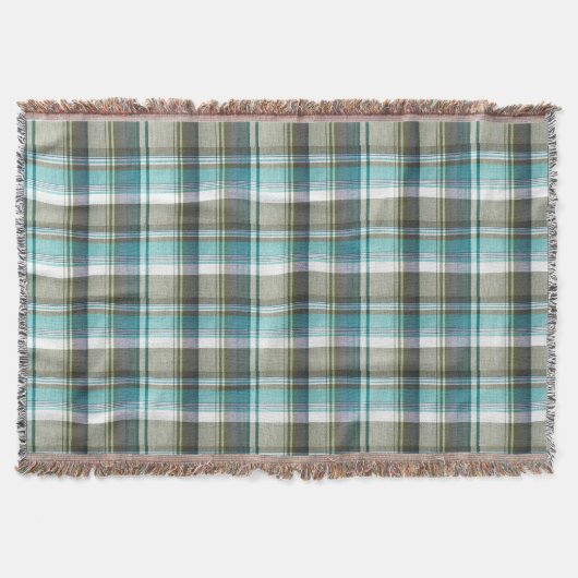 Kariertes, blaues, grünes Tartan-Muster-Kegeltuch Decke (Vorderseite)