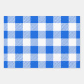 Kariertes, blaues, grünes und weißes Buffalo-Muste Geschenkpapier Set (Vorderseite)