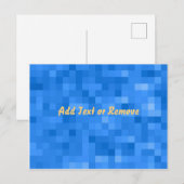 Kariertes blaues Muster mit anpassbarem Text Postkarte (Vorne/Hinten)