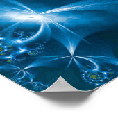 Kariertes Blaues Spiralmuster Poster (Ecke)