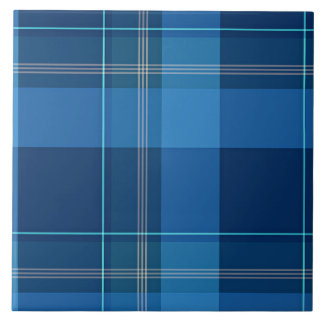 Kariertes, blaues Tartan-Muster Fliese