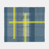 Kariertes blaues und gelbes Muster Fleecedecke (Vorderseite (Horizontal))