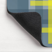 Kariertes blaues und gelbes Muster Mousepad (Ecke)