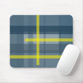 Kariertes blaues und gelbes Muster Mousepad (Mit Mouse)