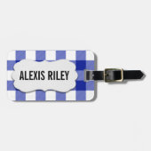 kariertes, blaues und weißes Büffel Gepäckanhänger (Vorderseite horizontal)