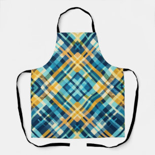 Kariertes blaugelbes Design Schürze