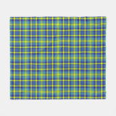 Kariertes blaugelbes grünes Tartan Muster Fleecedecke (Vorderseite (Horizontal))
