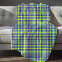 Kariertes blaugelbes grünes Tartan Muster