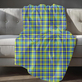 Kariertes blaugelbes grünes Tartan Muster Fleecedecke
